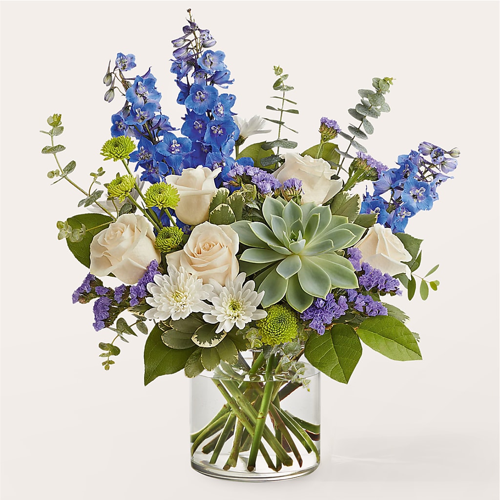 Cerulean Waves Bouquet – Petals And Blooms Flowers, Fort Leonard Wood MO