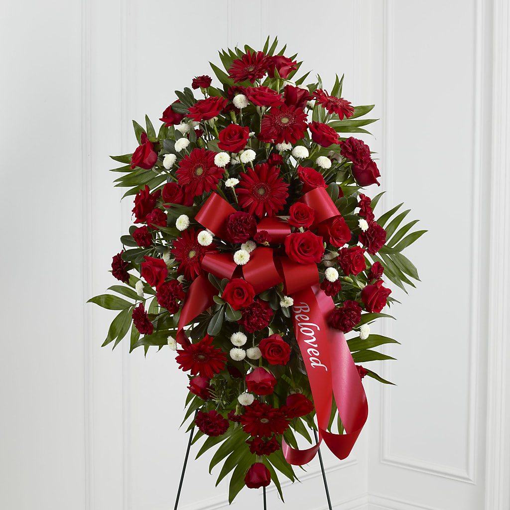 Treasured Memories Standing Spray – Petals And Blooms Flowers, Fort Leonard Wood MO