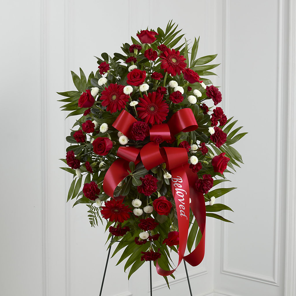 Treasured Memories Standing Spray – Petals And Blooms Flowers, Fort Leonard Wood MO