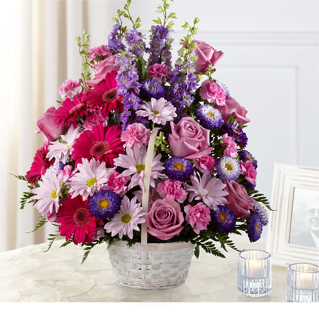 Pastel Peace Basket – Petals And Blooms Flowers, Fort Leonard Wood MO