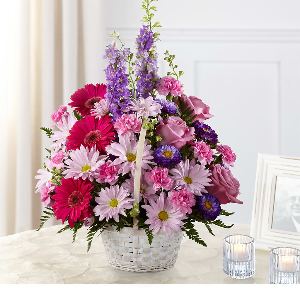 Pastel Peace Basket – Petals And Blooms Flowers, Fort Leonard Wood MO