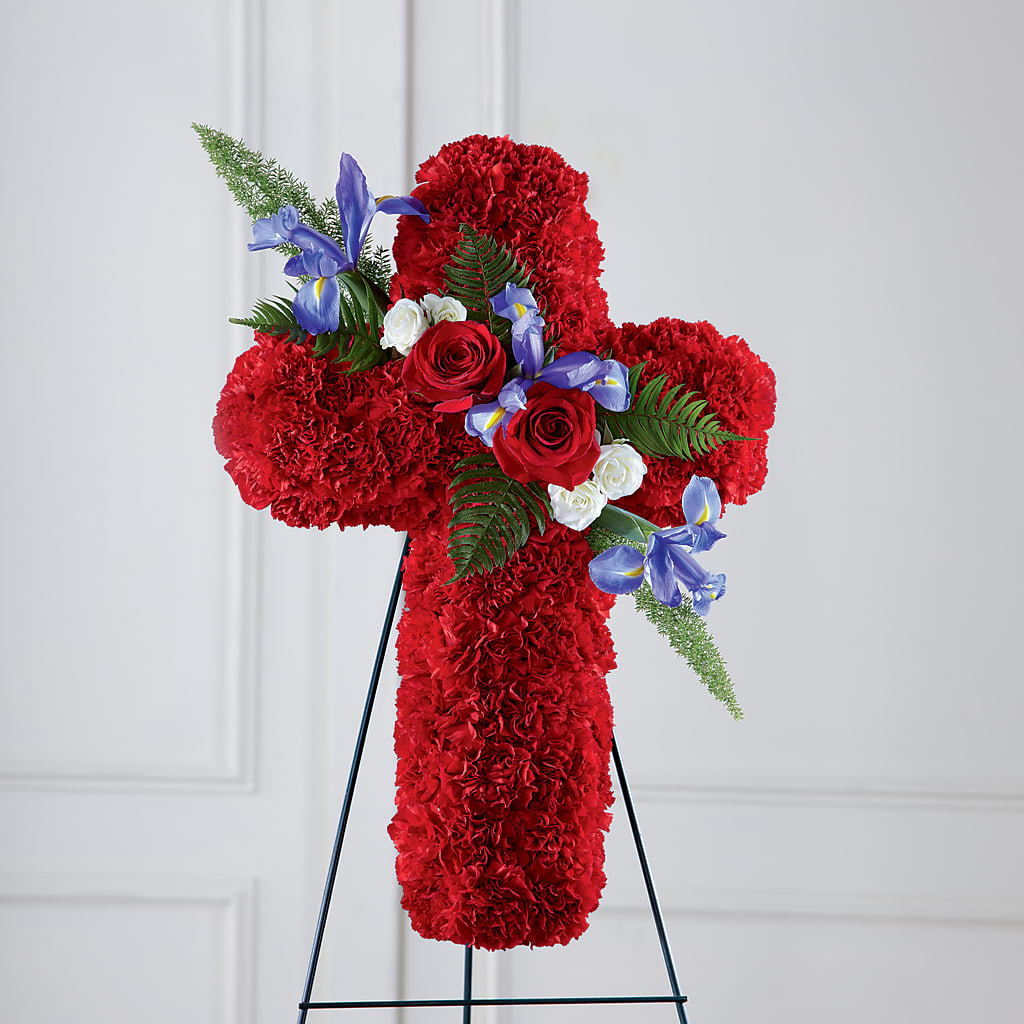 Faithful Hero Floral Cross – Petals And Blooms Flowers, Fort Leonard Wood MO