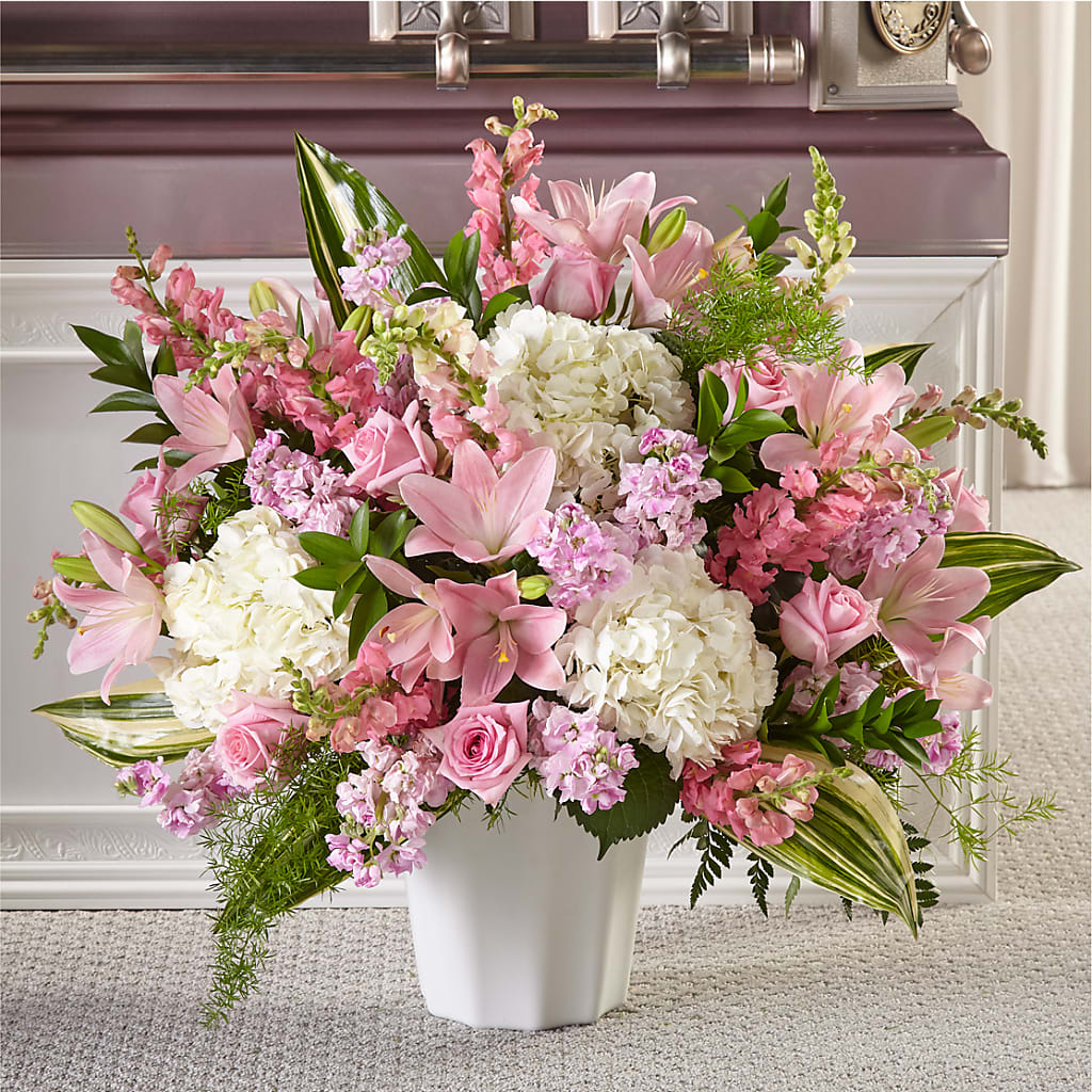 Simply Serene Floor Basket – Petals And Blooms Flowers, Fort Leonard Wood MO