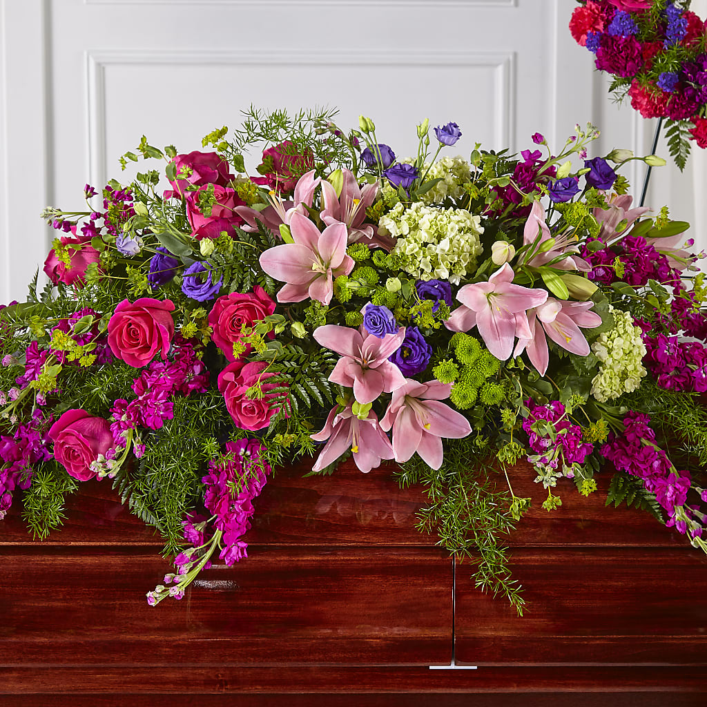 Radiant Tribute Casket Spray – Petals And Blooms Flowers, Fort Leonard Wood MO