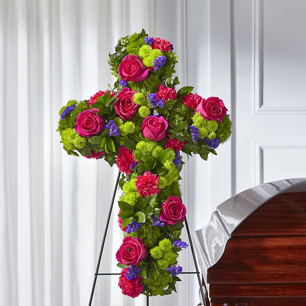 Tribute Rose Floral Cross – Petals And Blooms Flowers, Fort Leonard Wood MO