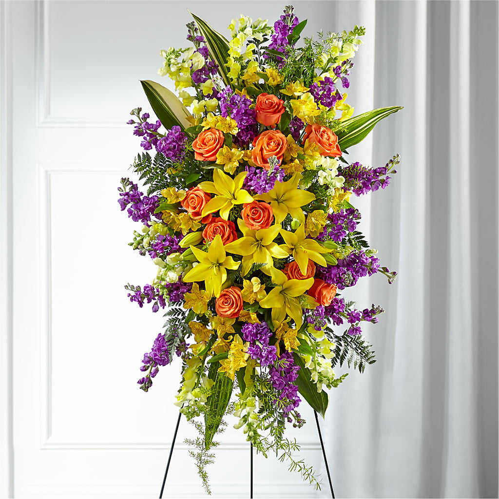 Thoughtful Prayers Standing Spray – Petals And Blooms Flowers, Fort Leonard Wood MO