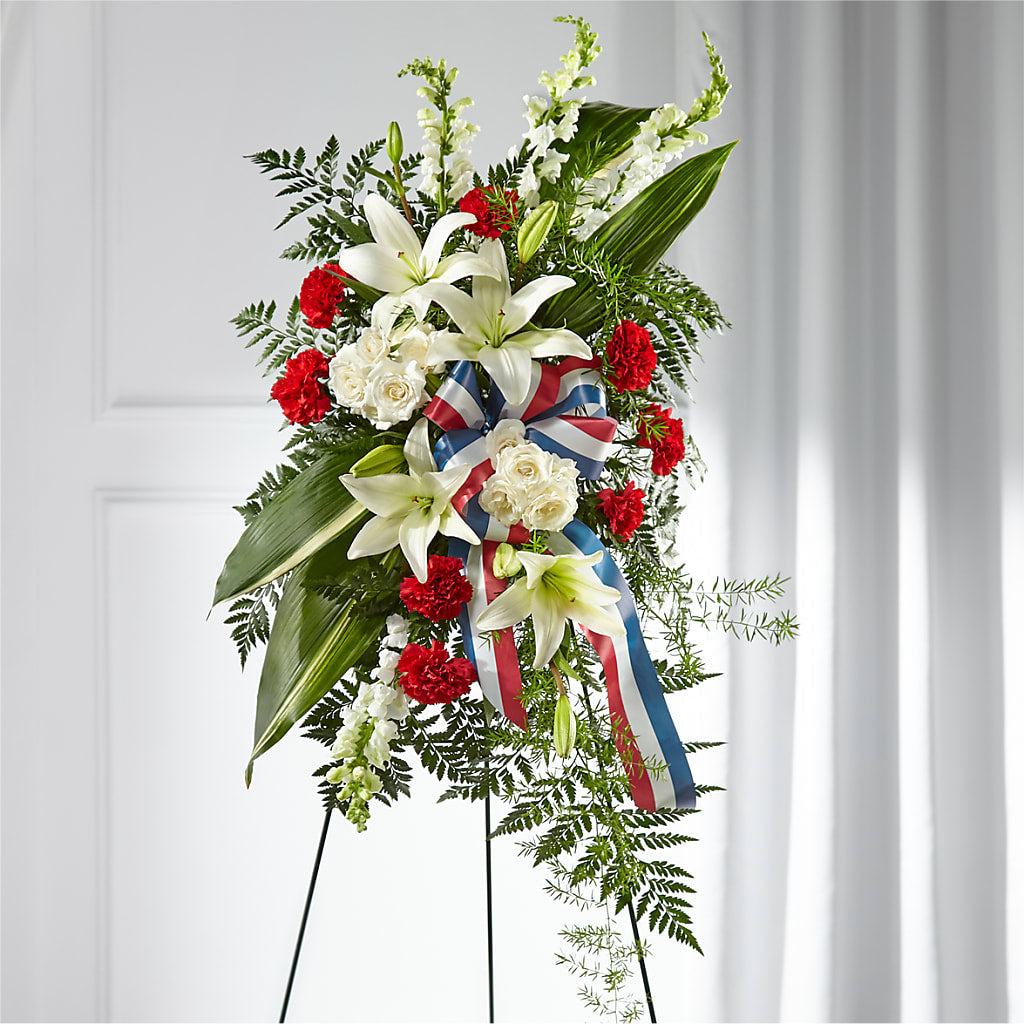 Stars of Life Standing Spray – Petals And Blooms Flowers, Fort Leonard Wood MO