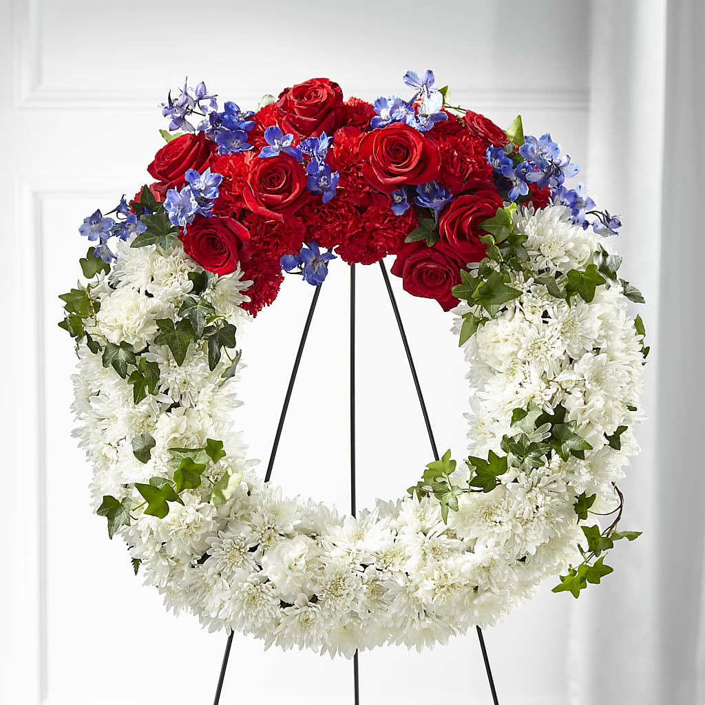 Patriotic Passion Wreath – Petals And Blooms Flowers, Fort Leonard Wood MO