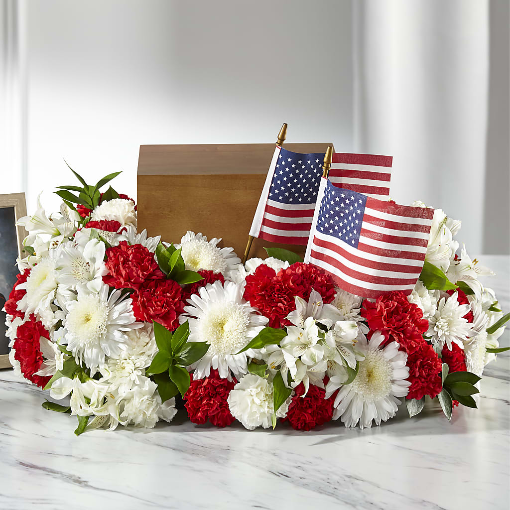 Spirit of Patriotism Cremation Adornment – Petals And Blooms Flowers, Fort Leonard Wood MO