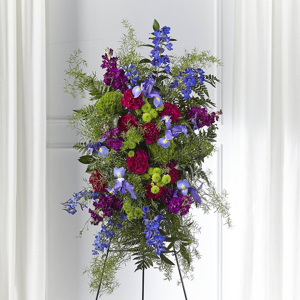 Heavenly Skies Standing Spray – Petals And Blooms Flowers, Fort Leonard Wood MO