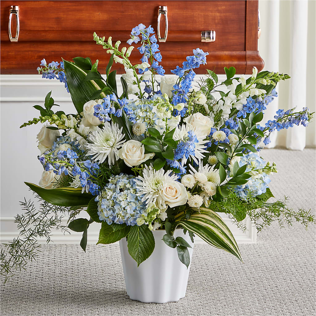 Everlasting Memories Floor Basket – Petals And Blooms Flowers, Fort Leonard Wood MO