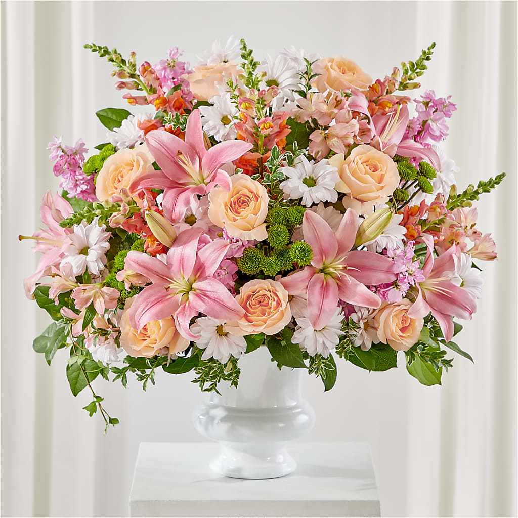 Heartfelt Gesture Urn Arrangement – Petals And Blooms Flowers, Fort Leonard Wood MO