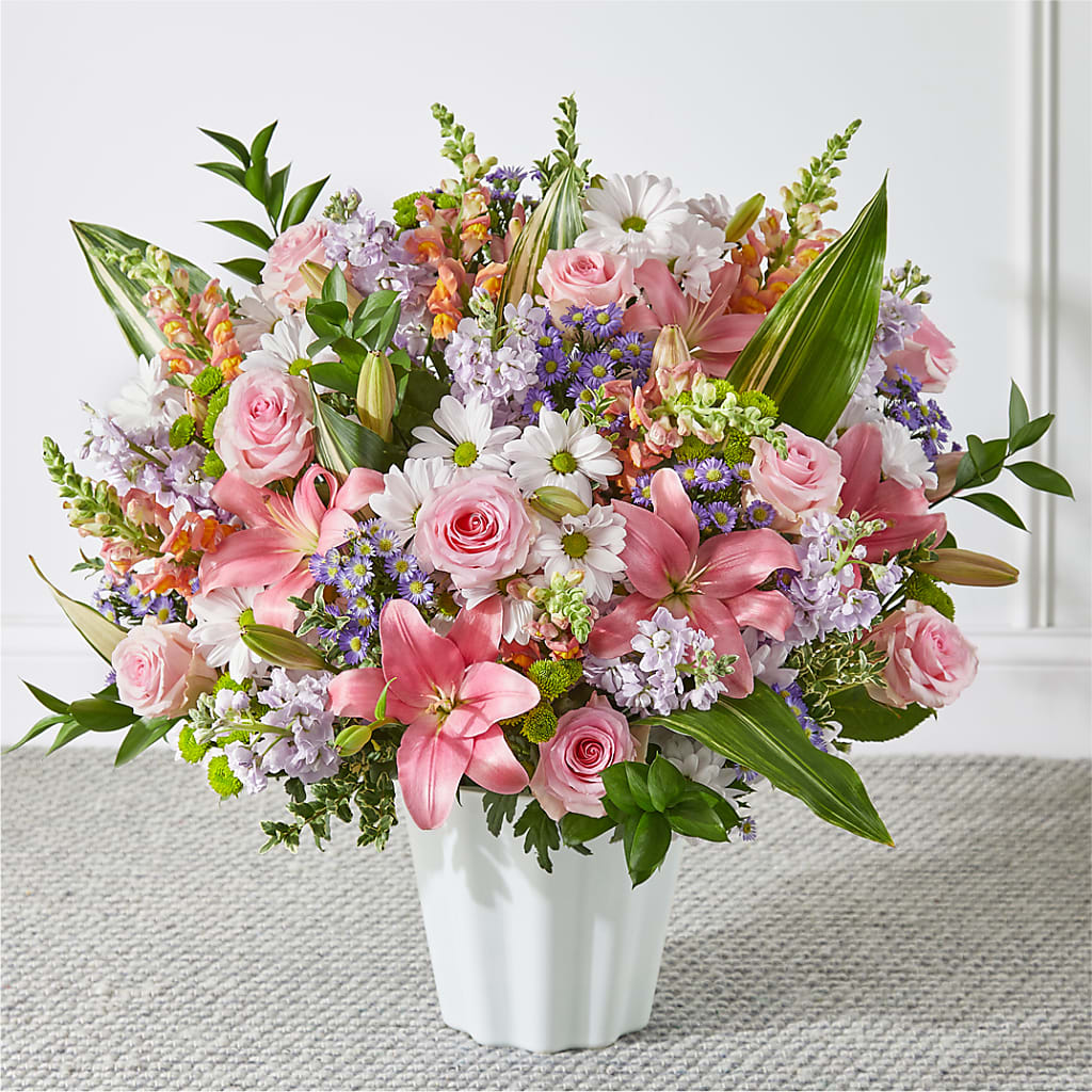 Abundant Compassion Floor Basket – Petals And Blooms Flowers, Fort Leonard Wood MO