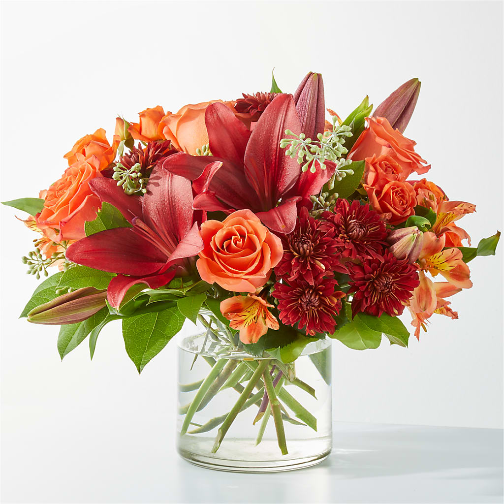 Crimson Leaves Bouquet – Petals And Blooms Flowers, Fort Leonard Wood MO