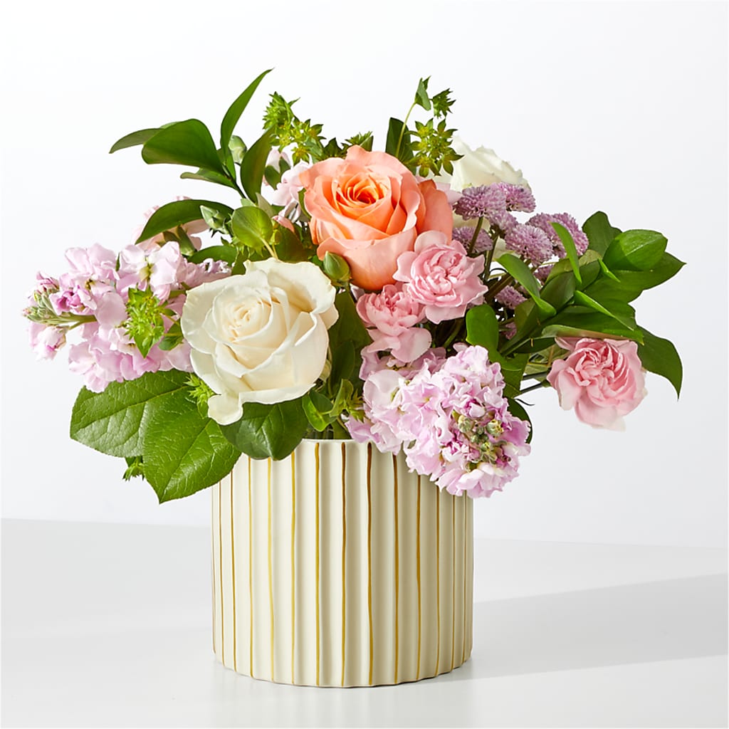 French Market Bouquet with Ivory Vase – Petals And Blooms Flowers, Fort Leonard Wood MO