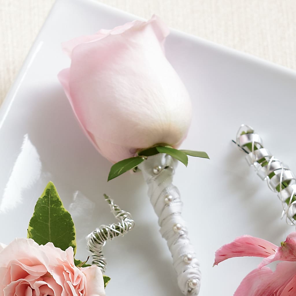 Pink Rose Boutonniere – Petals And Blooms Flowers, Fort Leonard Wood MO
