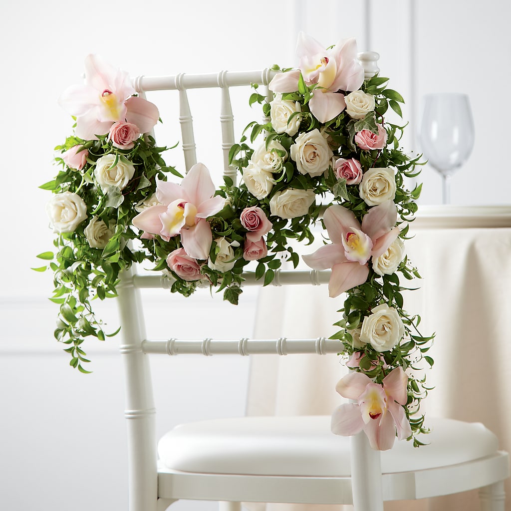 Orchid Rose Chair Décor – Petals And Blooms Flowers, Fort Leonard Wood MO