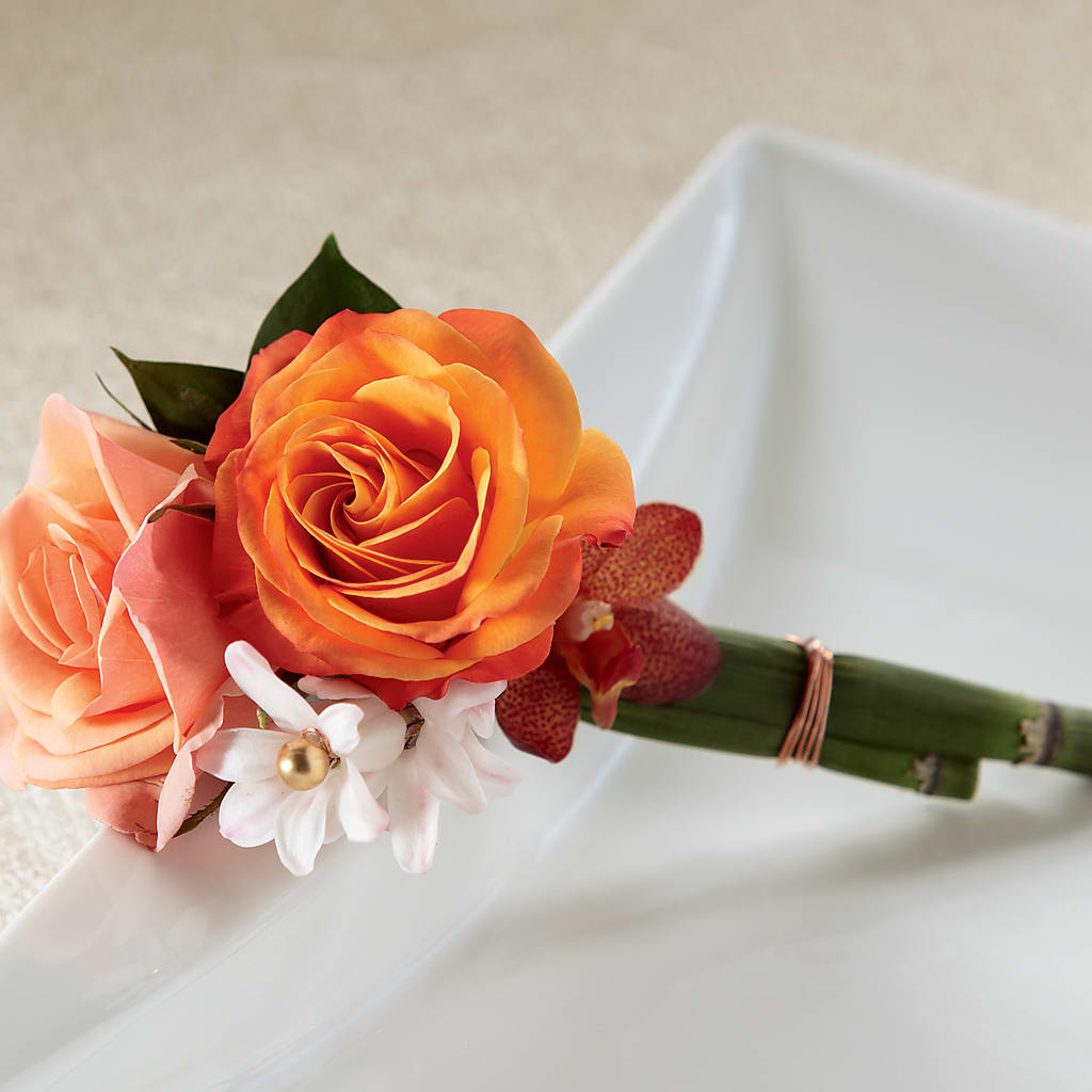 Sunset Dream Boutonniere – Petals And Blooms Flowers, Fort Leonard Wood MO