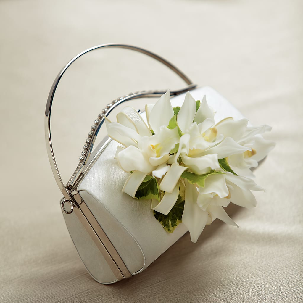 White Purse Decor – Petals And Blooms Flowers, Fort Leonard Wood MO