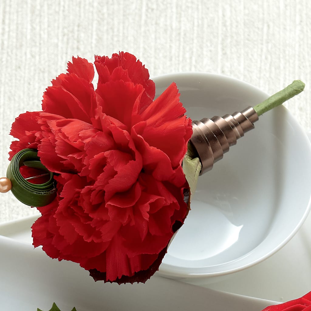 Red Carnation Boutonniere – Petals And Blooms Flowers, Fort Leonard Wood MO