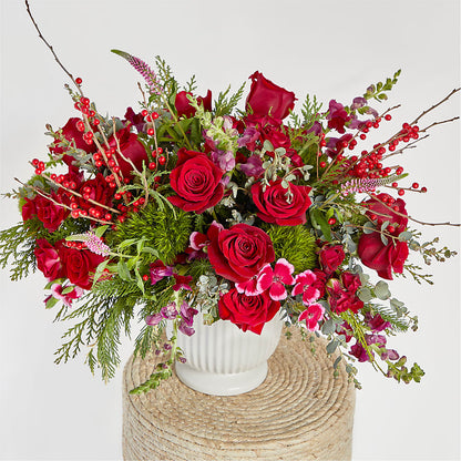 Big Red Bow Bouquet –  Petals And Blooms Flowers, Fort Leonard Wood MO