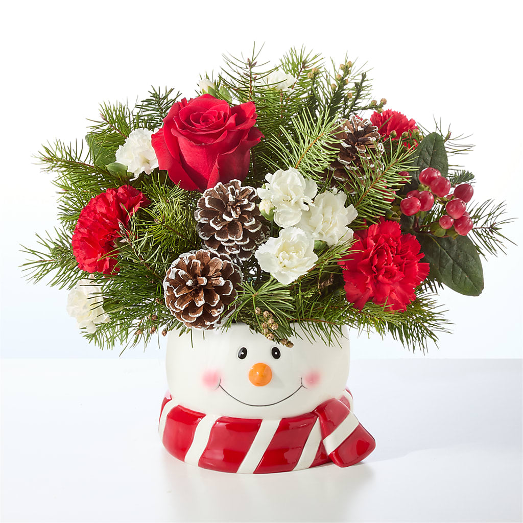 Jolly Snowman Bouquet –  Petals And Blooms Flowers, Fort Leonard Wood MO