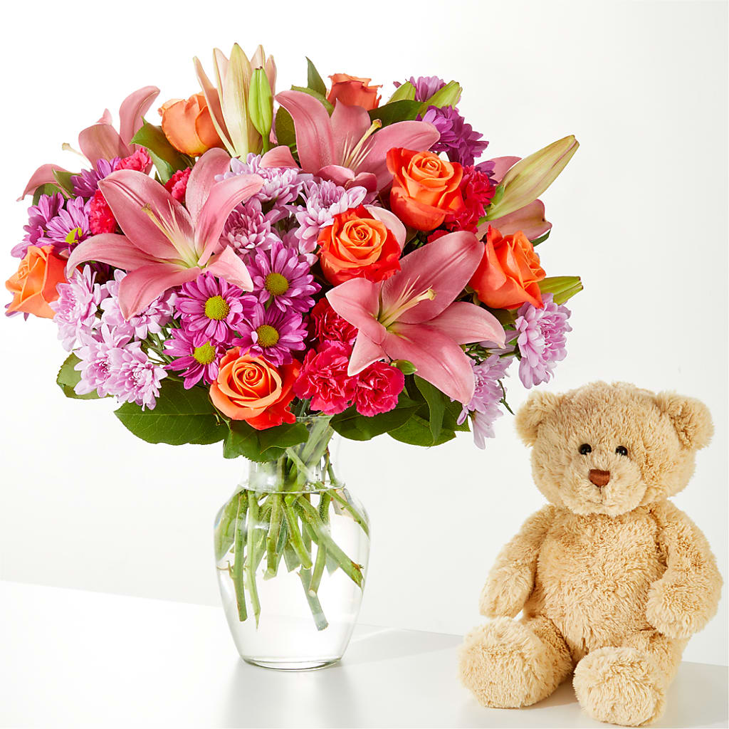 One and Only Bouquet and Bear Bundle –  Petals And Blooms Flowers, Fort Leonard Wood MO