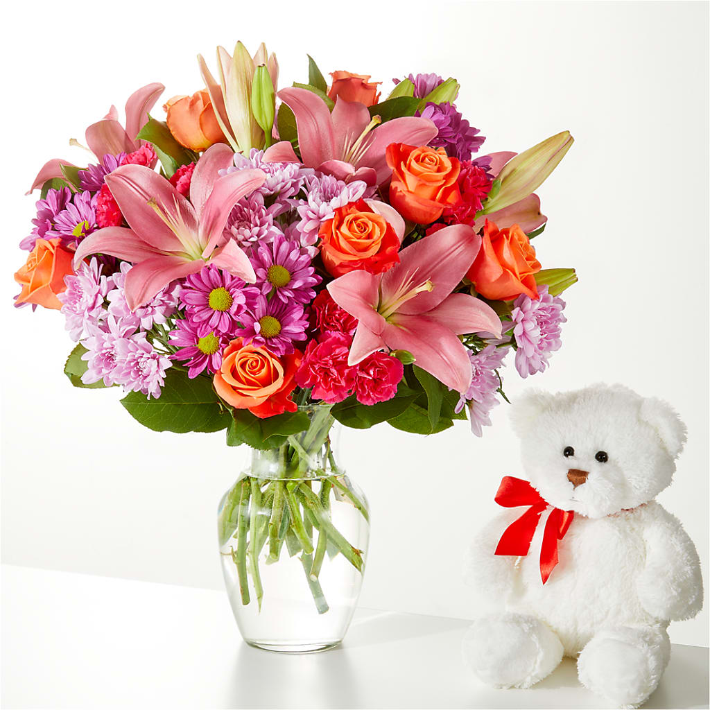 One and Only Bouquet and Bear Bundle –  Petals And Blooms Flowers, Fort Leonard Wood MO