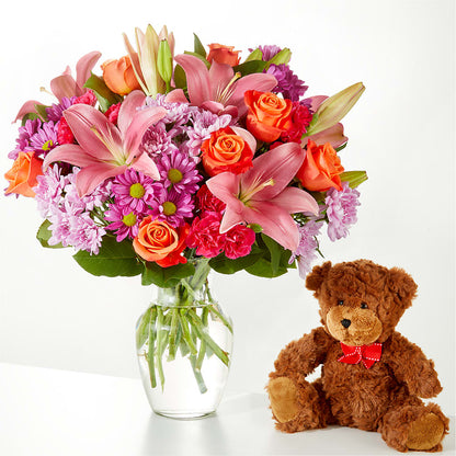 One and Only Bouquet and Bear Bundle –  Petals And Blooms Flowers, Fort Leonard Wood MO