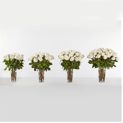 Long Stem White Rose Bouquet –  Petals And Blooms Flowers, Fort Leonard Wood MO