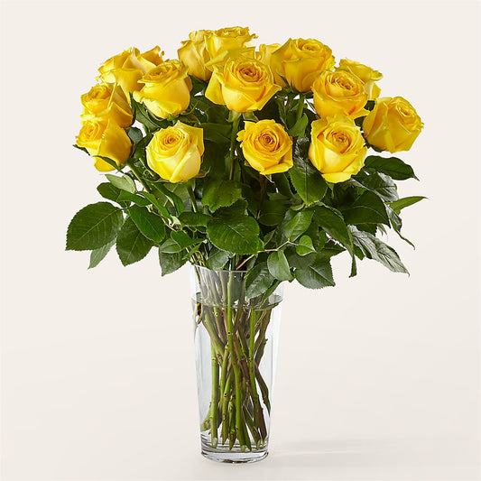 Long Stem Yellow Rose Bouquet –  Petals And Blooms Flowers, Fort Leonard Wood MO