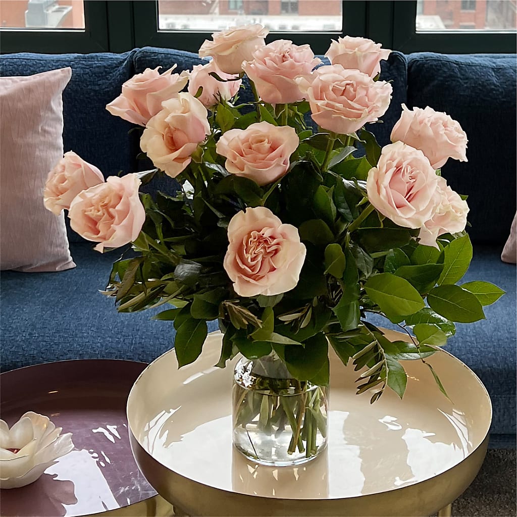 Long Stem Pink Rose Bouquet –  Petals And Blooms Flowers, Fort Leonard Wood MO