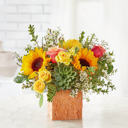 Sunflower Season Bouquet –  Petals And Blooms Flowers, Fort Leonard Wood MO