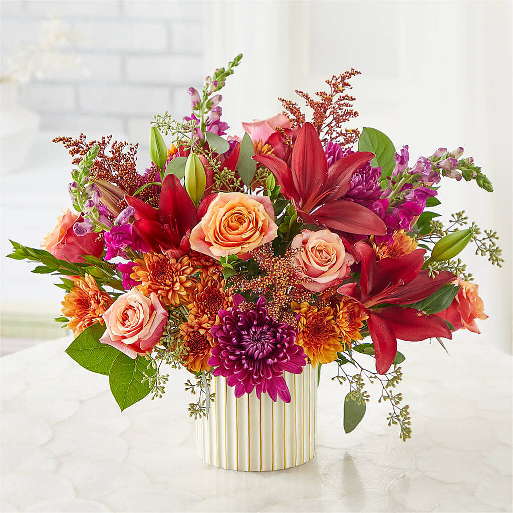 Burgundy Landscape Bouquet –  Petals And Blooms Flowers, Fort Leonard Wood MO