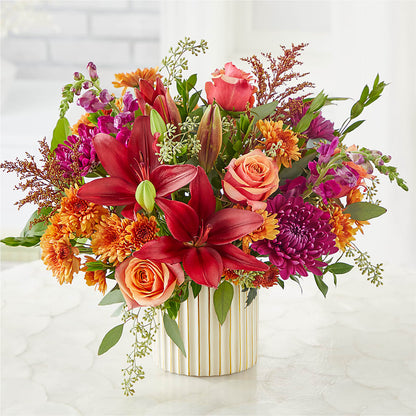 Burgundy Landscape Bouquet –  Petals And Blooms Flowers, Fort Leonard Wood MO