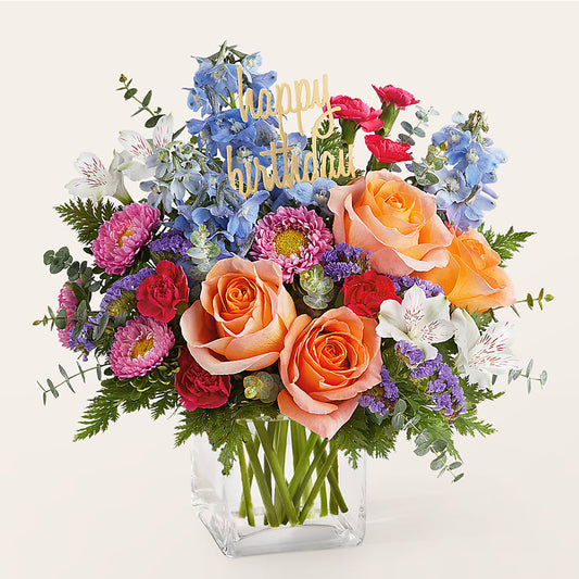 Birthday Bash Bouquet –  Petals And Blooms Flowers, Fort Leonard Wood MO