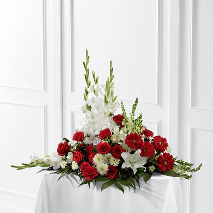 Crimson & White Arrangement –  Petals And Blooms Flowers, Fort Leonard Wood MO