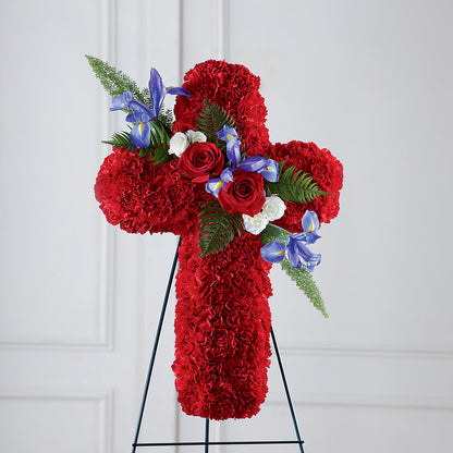 Faithful Hero Floral Cross –  Petals And Blooms Flowers, Fort Leonard Wood MO