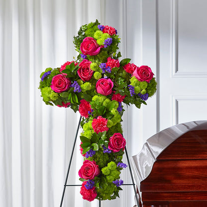 Tribute Rose Floral Cross –  Petals And Blooms Flowers, Fort Leonard Wood MO