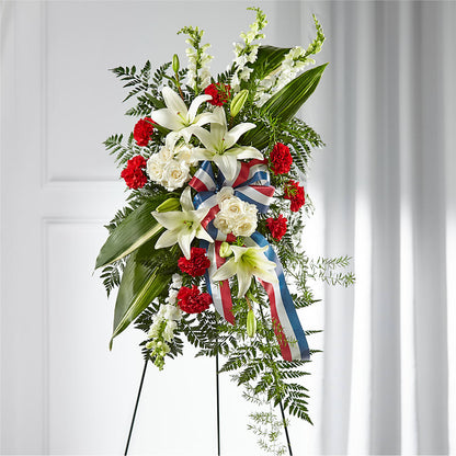 Stars of Life Standing Spray –  Petals And Blooms Flowers, Fort Leonard Wood MO