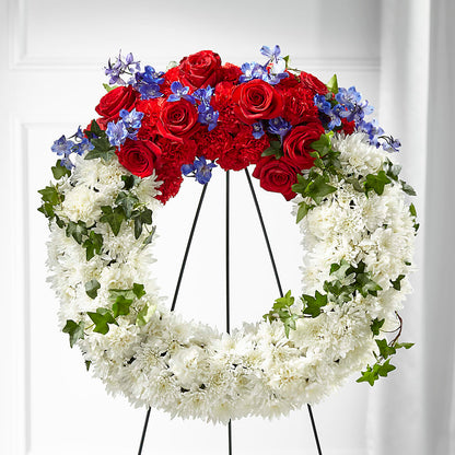 Patriotic Passion Wreath –  Petals And Blooms Flowers, Fort Leonard Wood MO