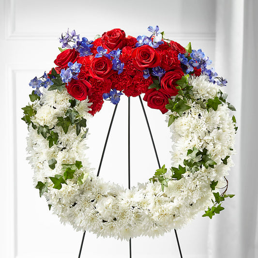 Patriotic Passion Wreath –  Petals And Blooms Flowers, Fort Leonard Wood MO
