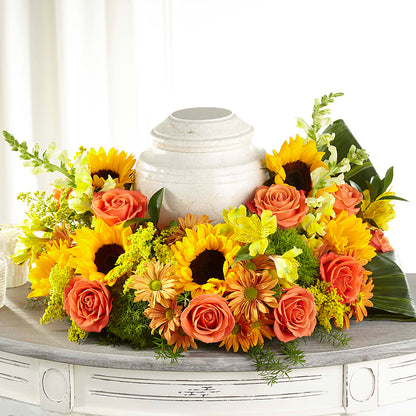 Faithful Sunflower Cremation Adornment –  Petals And Blooms Flowers, Fort Leonard Wood MO