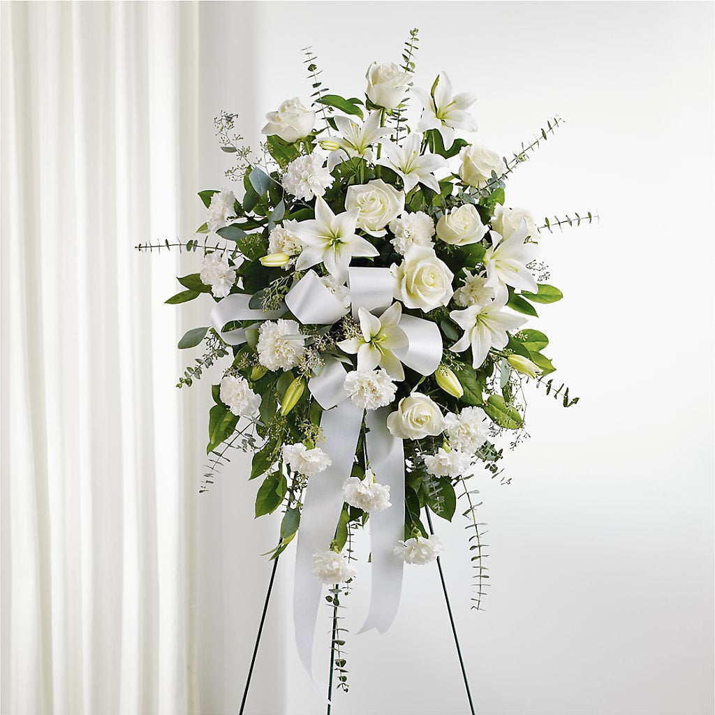 With Care Standing Spray –  Petals And Blooms Flowers, Fort Leonard Wood MO