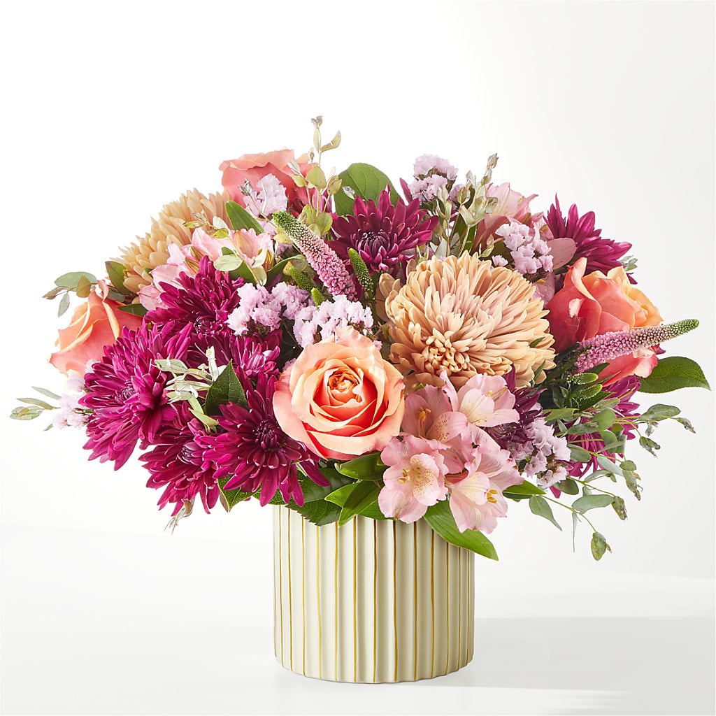 Berry Cobbler Bouquet with Ivory Vase –  Petals And Blooms Flowers, Fort Leonard Wood MO