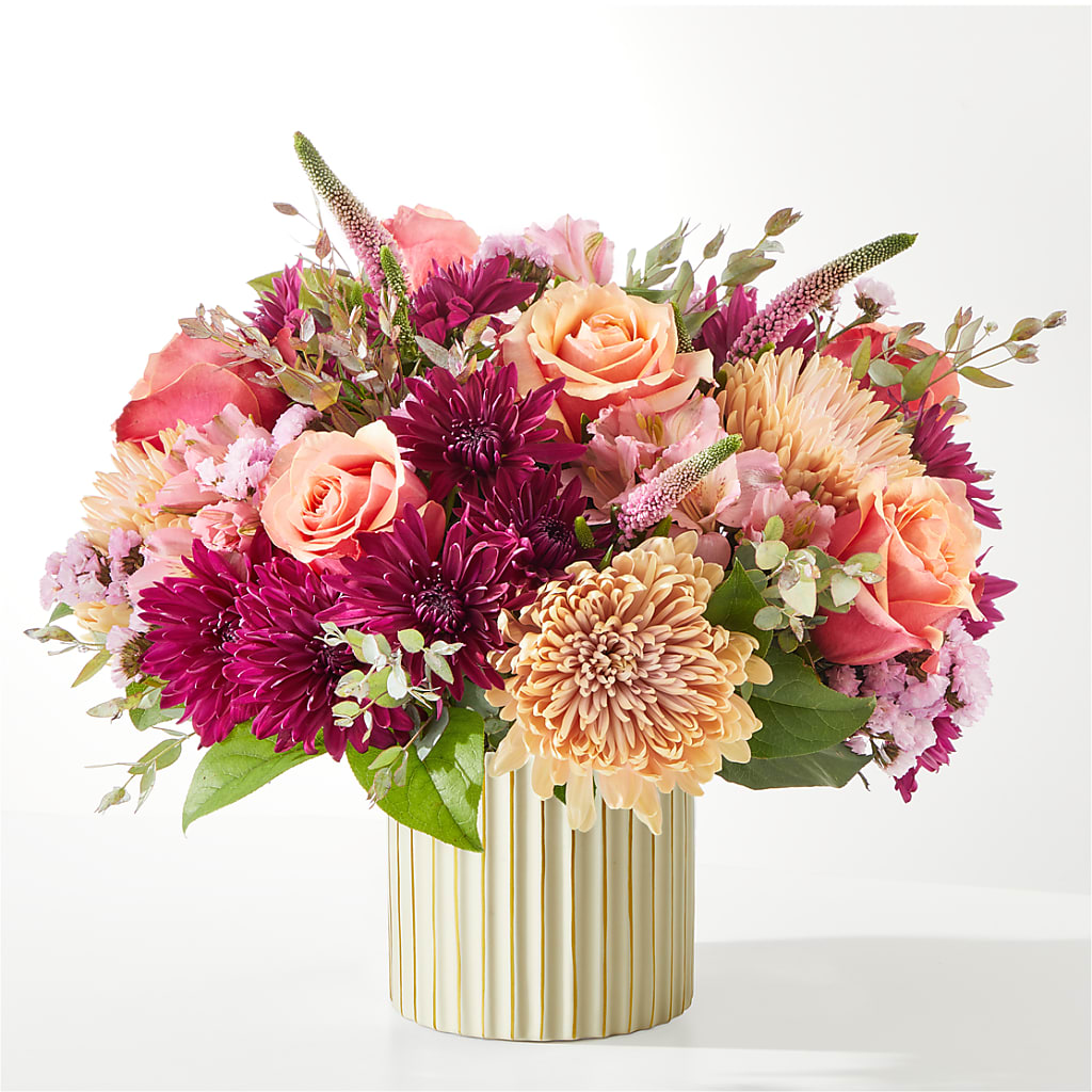 Berry Cobbler Bouquet with Ivory Vase –  Petals And Blooms Flowers, Fort Leonard Wood MO