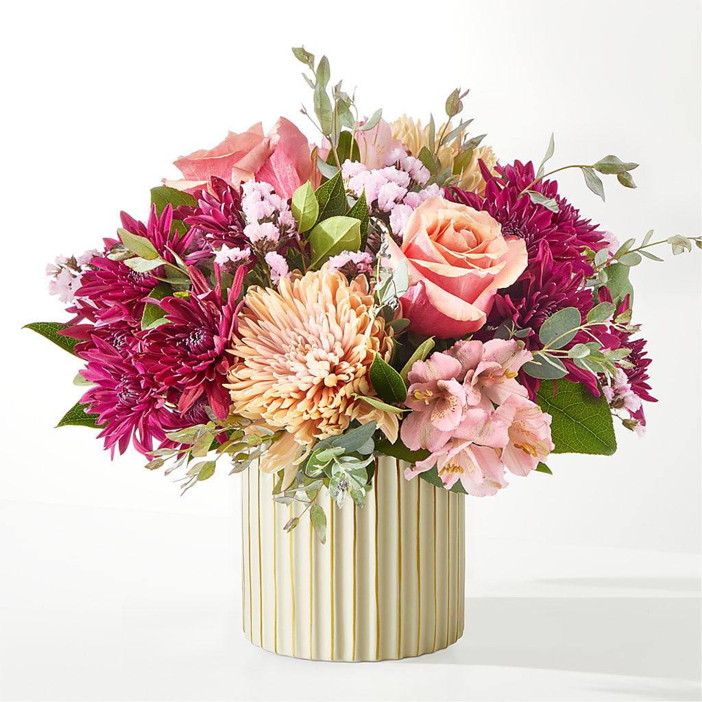 Berry Cobbler Bouquet with Ivory Vase –  Petals And Blooms Flowers, Fort Leonard Wood MO