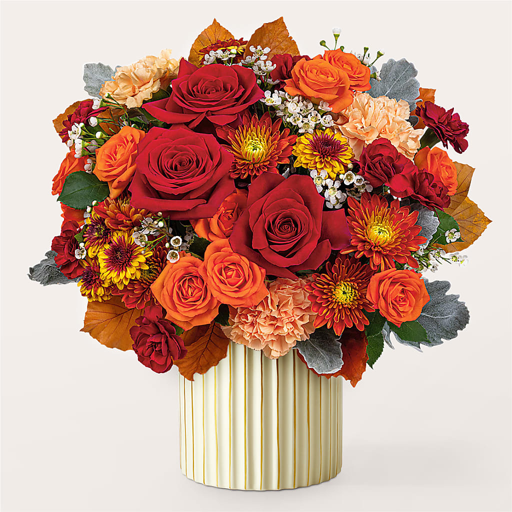 Merlot Bouquet with Ivory Vase –  Petals And Blooms Flowers, Fort Leonard Wood MO