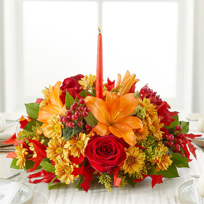 Autumn's Embrace Centerpiece –  Petals And Blooms Flowers, Fort Leonard Wood MO