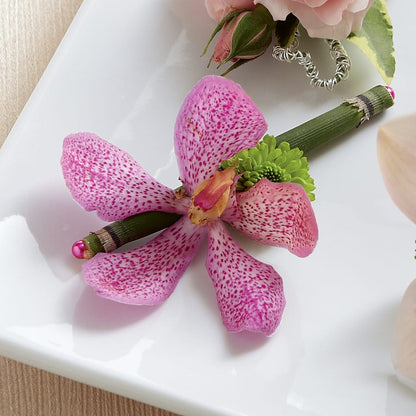 Pink Mokara Boutonniere –  Petals And Blooms Flowers, Fort Leonard Wood MO